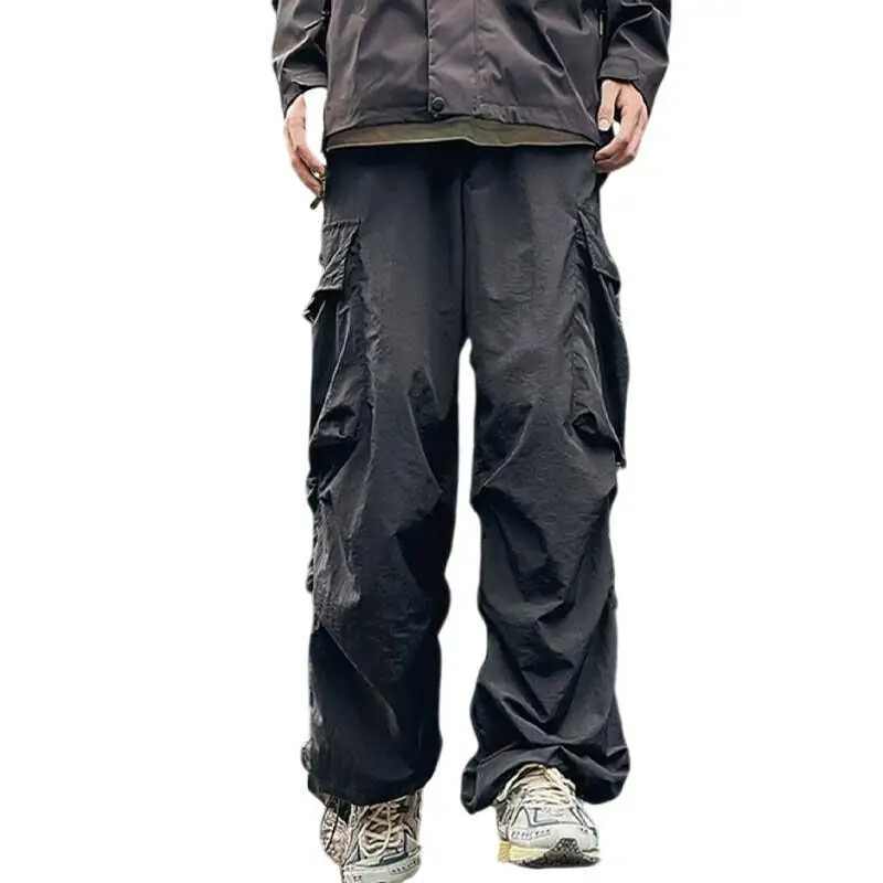 Άνοιξη φθινόπωρο 2024 Ανδρικά χαλαρά ίσια casual παντελόνια Αμερικανικού στυλ Αλεξιπτωτιστής Εργασίας με φαρδύ πόδι Άνετο μακρύ παντελόνι