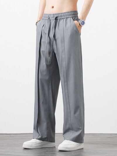 Vasaros naujos vyriškos kostiuminės kelnės, pilnos, plačios kelnės, laisvalaikio kelnės, tiesios, tvirtos, lengvas nailono audinys, didelio dydžio unisex