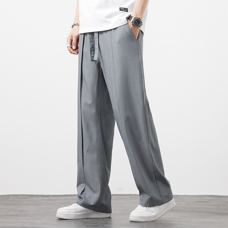 Vasaros naujos vyriškos kostiuminės kelnės, pilnos, plačios kelnės, laisvalaikio kelnės, tiesios, tvirtos, lengvas nailono audinys, didelio dydžio unisex