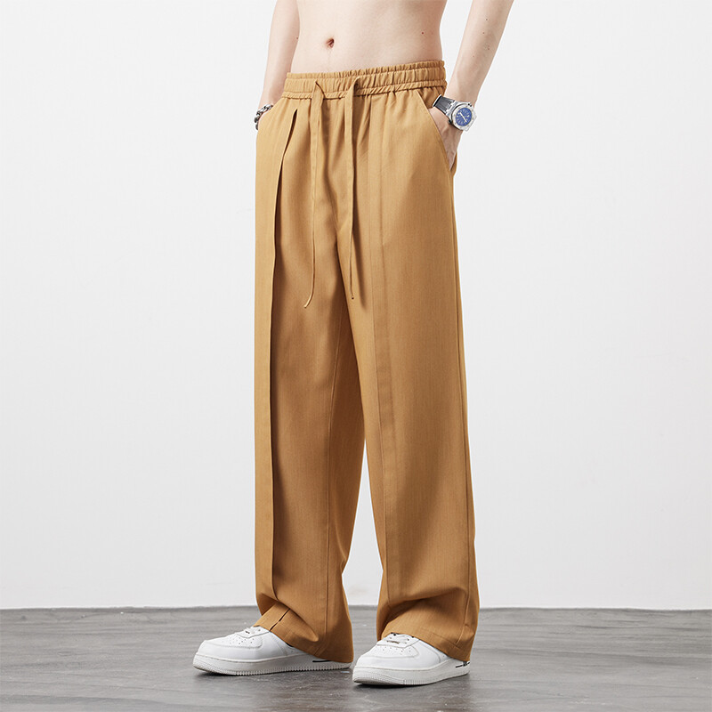 Vasaros naujos vyriškos kostiuminės kelnės, pilnos, plačios kelnės, laisvalaikio kelnės, tiesios, tvirtos, lengvas nailono audinys, didelio dydžio unisex