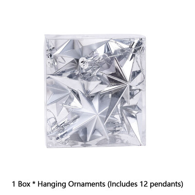 12 τμχ Χρυσά Χριστουγεννιάτικα Κρεμαστά Διακοσμητικά Μενταγιόν σε σχήμα αστεριού Diy Χριστουγεννιάτικο δέντρο πάρτι Προμήθειες Δημιουργικές πλαστικές διακοσμήσεις φεστιβάλ