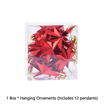 12 τμχ Χρυσά Χριστουγεννιάτικα Κρεμαστά Διακοσμητικά Μενταγιόν σε σχήμα αστεριού Diy Χριστουγεννιάτικο δέντρο πάρτι Προμήθειες Δημιουργικές πλαστικές διακοσμήσεις φεστιβάλ