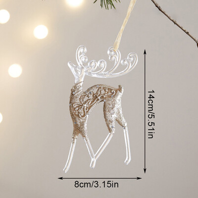 Χριστουγεννιάτικο Δέντρο Σαμπάνια Angel Elk Snowflake Star κρεμαστά στολίδια Διακοσμήσεις πάρτι Home Festival Decor Navidad 2024