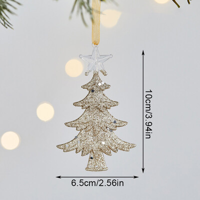 Χριστουγεννιάτικο Δέντρο Σαμπάνια Angel Elk Snowflake Star κρεμαστά στολίδια Διακοσμήσεις πάρτι Home Festival Decor Navidad 2024