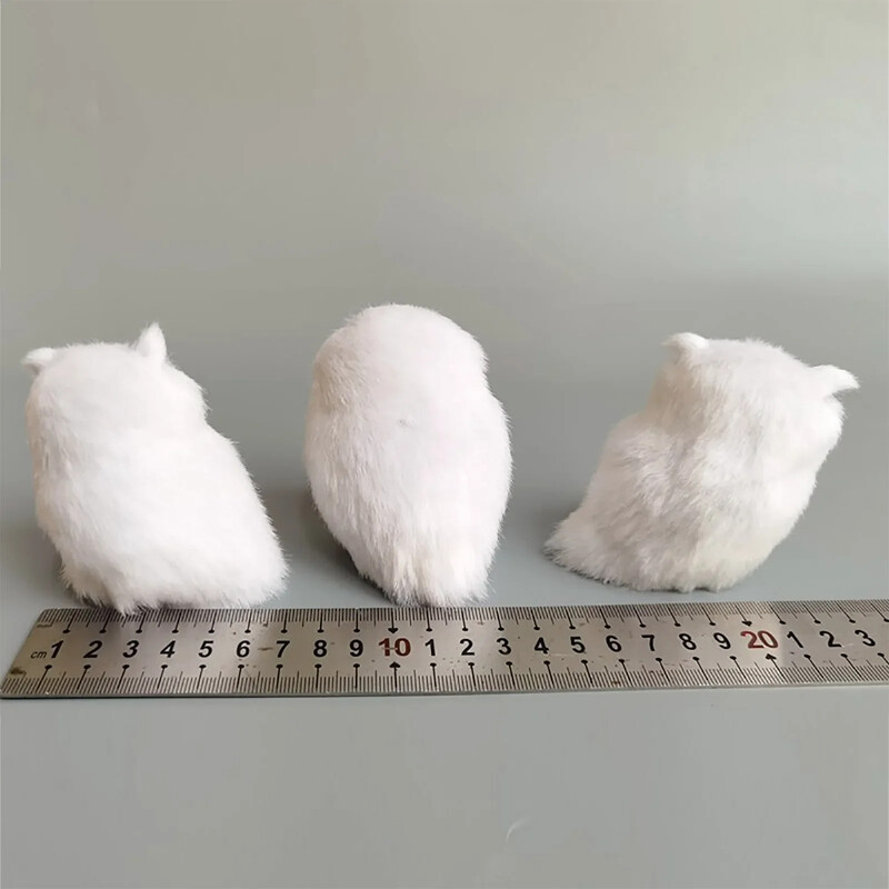 3 vnt. balta pliušinė pelėda, maža imitacinė pelėda, eglutės papuošalai, 2024 m. Kalėdų papuošimai namams, 2025 m. Naujųjų metų dekoras