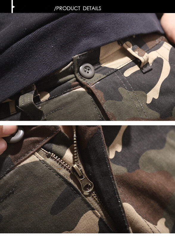 Kamuflaginės krovininės kelnės Vyriškos kovos su kariniu darbu kombinezonai Tiesios taktinės kelnės kelių kišenių baggy laisvalaikio medvilninės kelnės kelnės