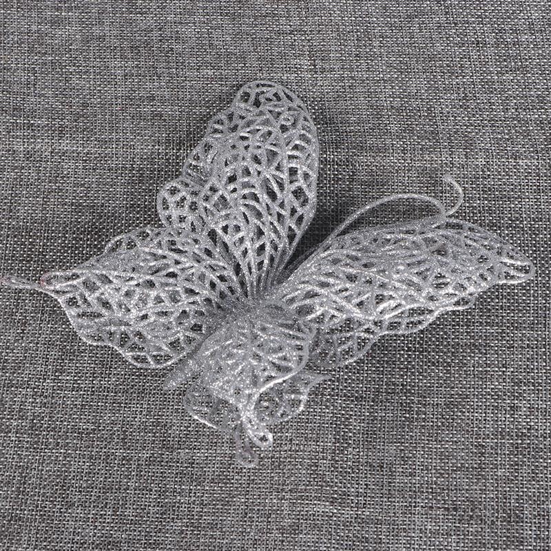 NICEXMAS 6ΤΜΧ Χριστουγεννιάτικη Πεταλούδα 3"/8cm Χριστουγεννιάτικα Διακοσμητικά Λουλούδι Γιρλάντα Διακοσμητικά Στολίδια Γάμος