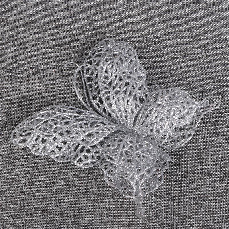 NICEXMAS 6ΤΜΧ Χριστουγεννιάτικη Πεταλούδα 3"/8cm Χριστουγεννιάτικα Διακοσμητικά Λουλούδι Γιρλάντα Διακοσμητικά Στολίδια Γάμος