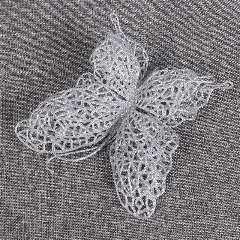 NICEXMAS 6ΤΜΧ Χριστουγεννιάτικη Πεταλούδα 3"/8cm Χριστουγεννιάτικα Διακοσμητικά Λουλούδι Γιρλάντα Διακοσμητικά Στολίδια Γάμος