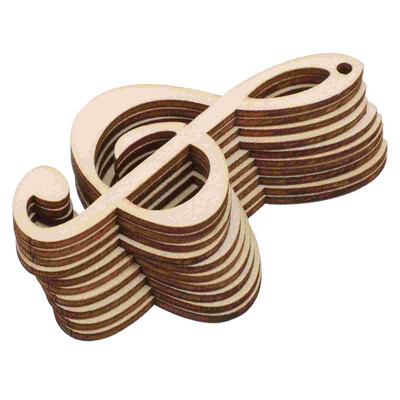 10 vnt. „Pasidaryk pats“ reikmenys muzikos tematikos kalėdiniai papuošalai Muzikinės natos, medinės detalės pakabukas, durų ženklo medžiaga