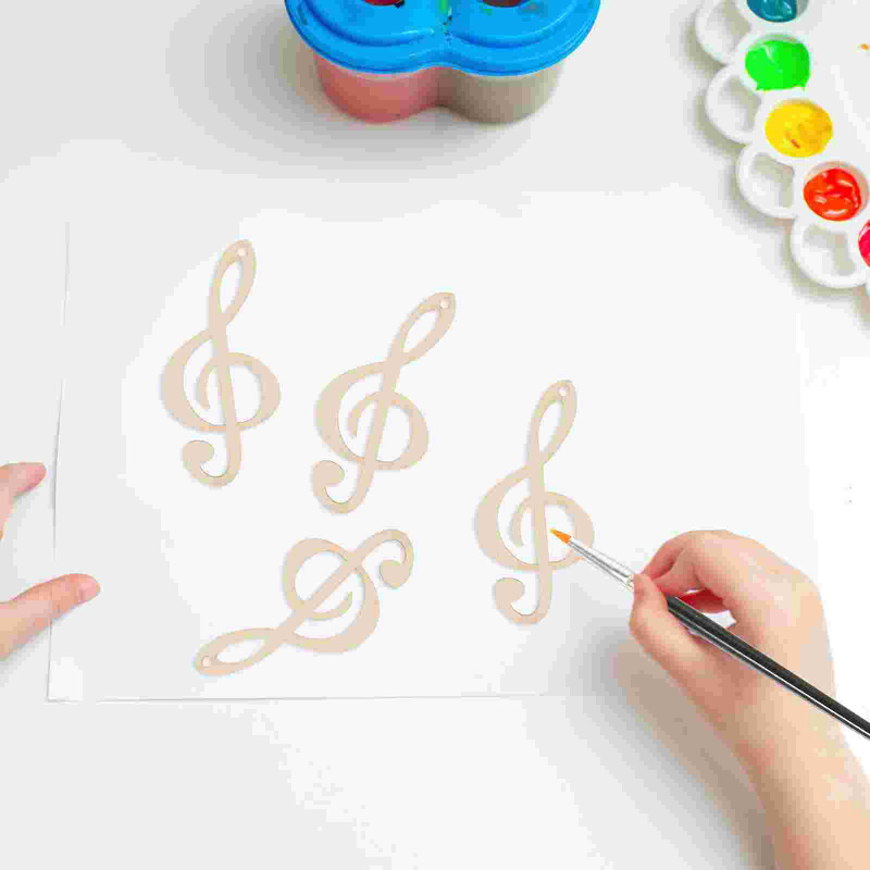 10 vnt. „Pasidaryk pats“ reikmenys muzikos tematikos kalėdiniai papuošalai Muzikinės natos, medinės detalės pakabukas, durų ženklo medžiaga