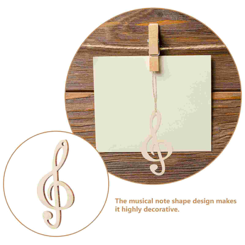 10 vnt. „Pasidaryk pats“ reikmenys muzikos tematikos kalėdiniai papuošalai Muzikinės natos, medinės detalės pakabukas, durų ženklo medžiaga