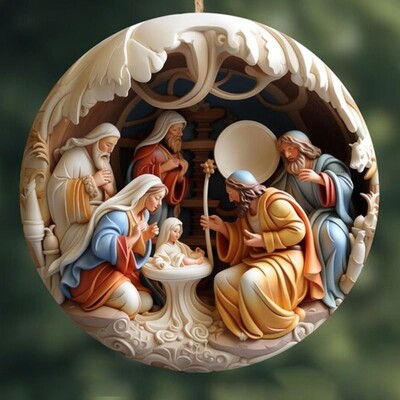 Pandantiv de Crăciun pentru Naștere Pictată 3D Ornamente pentru Pomul de Crăciun Decor Creativ de Crăciun Decor acasă