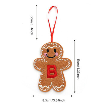 AZ Gingerbread Man Кукла Коледна украса Висулки Коледно дърво Висящ орнамент Коледа за дома Нова година Детски подарък