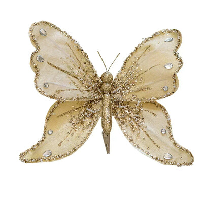 Χριστουγεννιάτικο γκλίτερ στολίδι πεταλούδας με κλιπ Κρεμαστό χριστουγεννιάτικο δέντρο Diy Διακόσμηση στεφάνι για Δώρα Πρωτοχρονιάς 2025 Noel Navidad