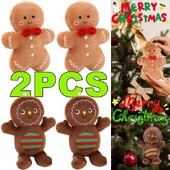 2/1 vnt. imbiero duonos pliušinis žaislas, įdarytas karamele šokoladinis imbierinis žmogelis, pagalvėlė Kalėdų eglutės dekoras Kalėdų pakabukas nuleidžiamas papuošalai