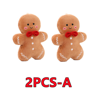 2/1 vnt. imbiero duonos pliušinis žaislas, įdarytas karamele šokoladinis imbierinis žmogelis, pagalvėlė Kalėdų eglutės dekoras Kalėdų pakabukas nuleidžiamas papuošalai