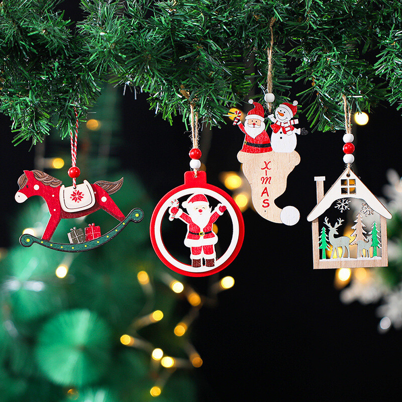 Καλά Χριστούγεννα Ξύλινο μενταγιόν Χριστουγεννιάτικα στολίδια Άγιου Βασίλη για Χριστουγεννιάτικο Στολίδι Σπιτιού Ευτυχισμένο το Νέο Έτος 2025