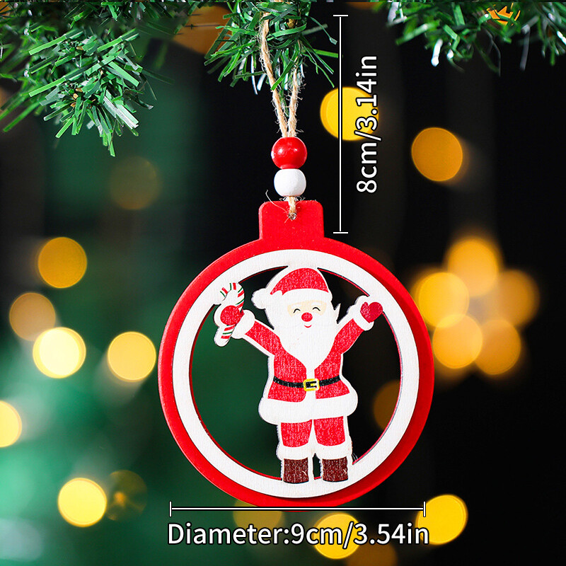 Καλά Χριστούγεννα Ξύλινο μενταγιόν Χριστουγεννιάτικα στολίδια Άγιου Βασίλη για Χριστουγεννιάτικο Στολίδι Σπιτιού Ευτυχισμένο το Νέο Έτος 2025