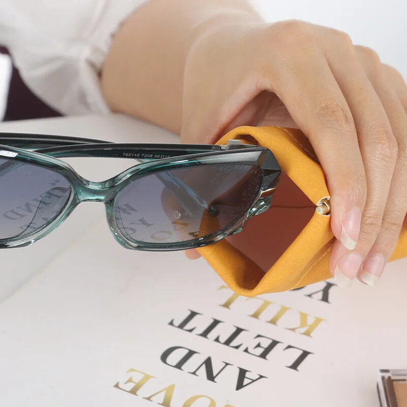 4 spalvų minkštos PU odos akiniai nuo saulės akinių maišelis skaitymo dėklas Saulės akinių maišelis Unisex paprasti akinių laikymo krepšiai priedai