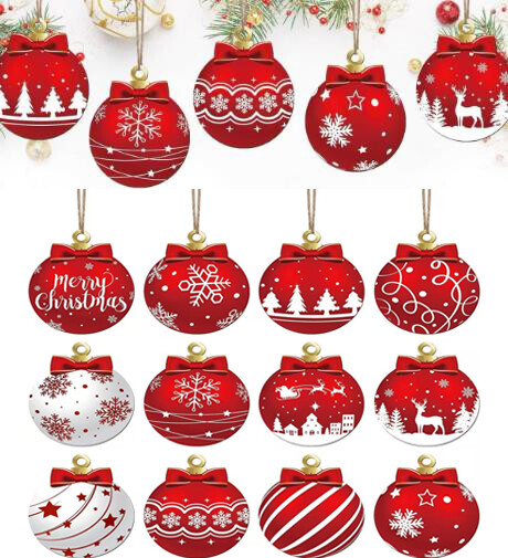 12/24db/Szett Karácsonyi fadísz függő díszek Gnome medál karácsonyfa kézműves dekoráció karácsonyi otthon újév