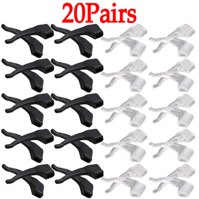 40Pcs Αντιολισθητική θήκη για γυαλιά σιλικόνης για γυαλιά Μαύρη/Διαφανής ελαστική βάση γυαλιών θήκη Αξεσουάρ γυαλιών