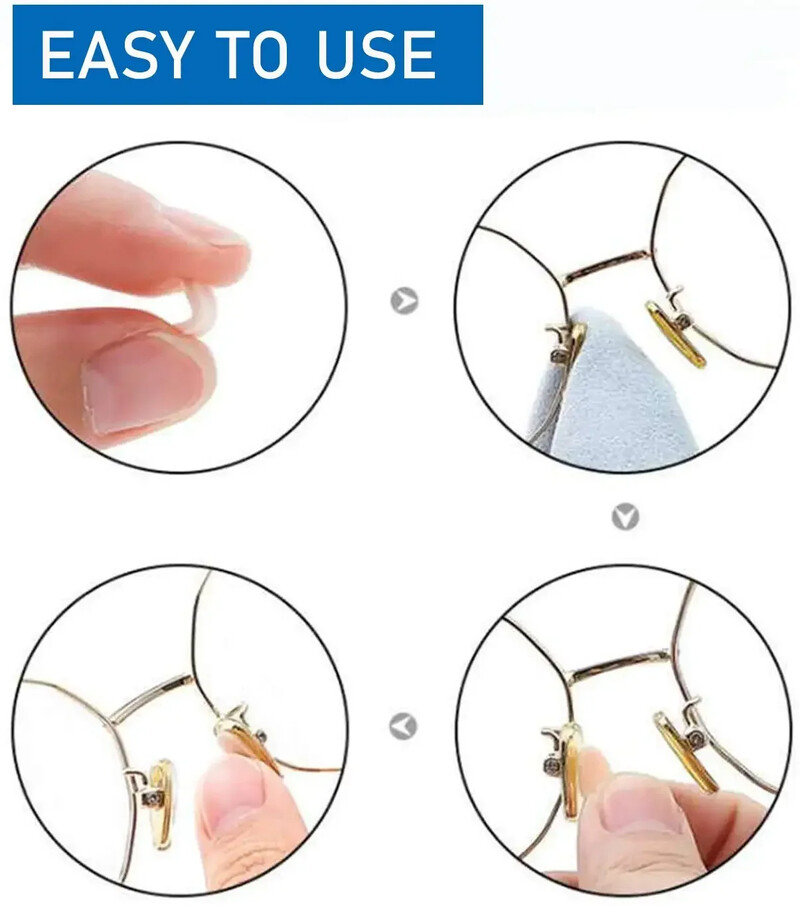 24vnt Minkšti neslystantys akiniai Nosies pagalvėlės EVA putplasčio lipnioji medžiaga, sugerianti prakaitą, kempinė Nosies pagalvėlės Akiniai Lipdukai akinių priedai