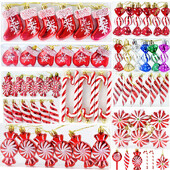 6kom/kutija Božićni bomboni Privjesci Crvena lizalica Štap Božićno drvce Viseći kuglični ukrasi Božićni ukrasi za dom Nova godina Navidad