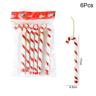 6kom/kutija Božićni bomboni Privjesci Crvena lizalica Štap Božićno drvce Viseći kuglični ukrasi Božićni ukrasi za dom Nova godina Navidad
