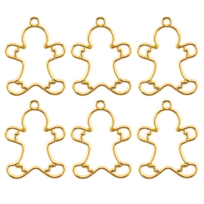 10 τμχ Χριστουγεννιάτικη Εποξειδική Κόλλα Κρυστάλλου UV Ρητίνη Μεταλλικό περίγραμμα DIY Κολιέ κοσμημάτων κατασκευής κορνίζας Κρεμαστό αξεσουάρ