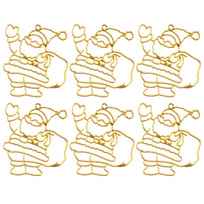 10 τμχ Χριστουγεννιάτικη Εποξειδική Κόλλα Κρυστάλλου UV Ρητίνη Μεταλλικό περίγραμμα DIY Κολιέ κοσμημάτων κατασκευής κορνίζας Κρεμαστό αξεσουάρ