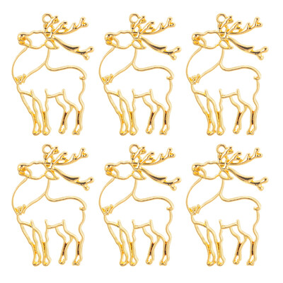 10 τμχ Χριστουγεννιάτικη Εποξειδική Κόλλα Κρυστάλλου UV Ρητίνη Μεταλλικό περίγραμμα DIY Κολιέ κοσμημάτων κατασκευής κορνίζας Κρεμαστό αξεσουάρ