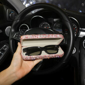 Θήκες γυαλιών ηλίου Bling Glitter Αξεσουάρ για γυαλιά Girly Organizer Γυναικεία φορητά γυαλιά αποθήκευσης Κουτιά Γυναικείο κάλυμμα γυαλιού ματιών