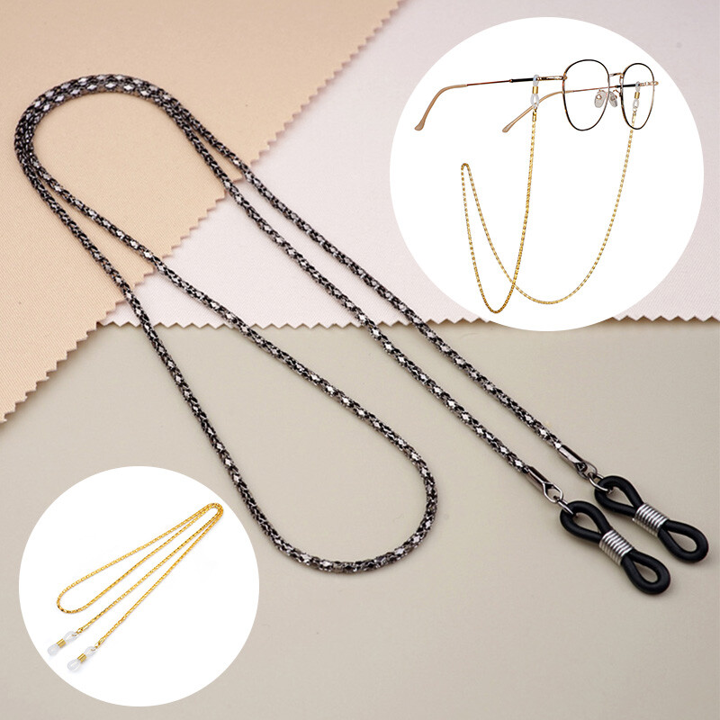 Mados akinių grandinėlė Kabantys akinių grandinėlė moterims Vasaros kaklo akiniai nuo saulės Kaukės dirželis Rankų darbo karoliai Akiniai nuo saulės dirželis