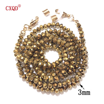 Χειροποίητη αλυσίδα γυαλιών ανάγνωσης μόδας για γυναικεία κορδόνια γυαλιών ηλίου 3 χιλιοστών ηλεκτρολυμένο κορδόνι γυαλιά μάσκες με χάντρες Δώρο Χονδρική