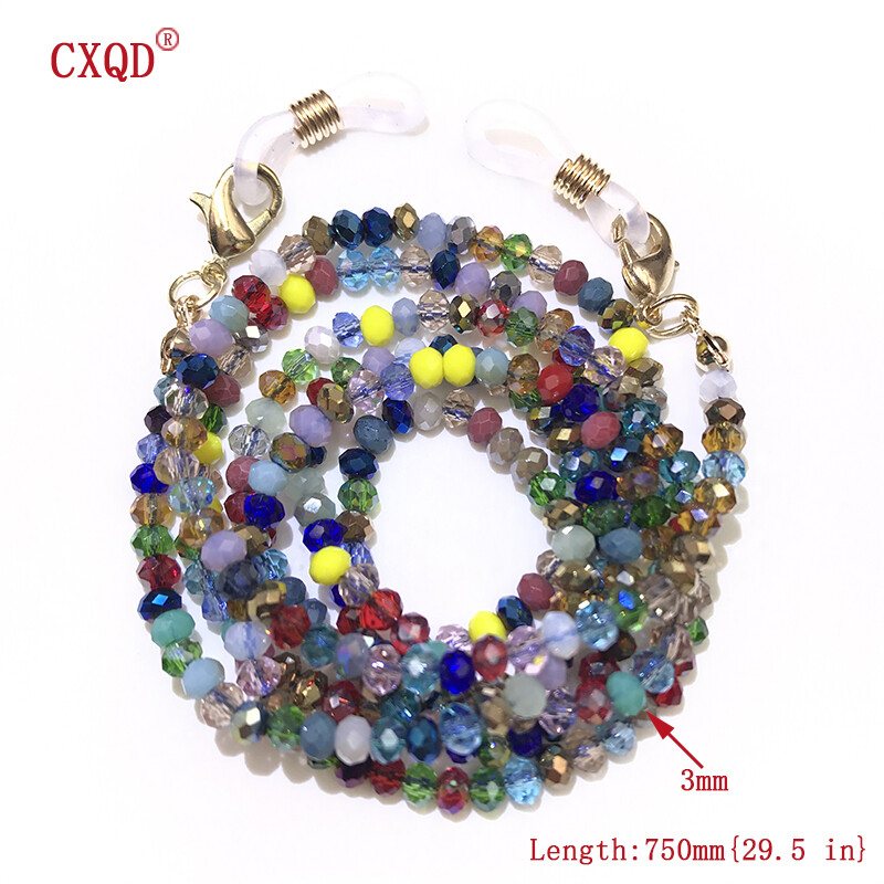 Χειροποίητη αλυσίδα γυαλιών ανάγνωσης μόδας για γυναικεία κορδόνια γυαλιών ηλίου 3 χιλιοστών ηλεκτρολυμένο κορδόνι γυαλιά μάσκες με χάντρες Δώρο Χονδρική