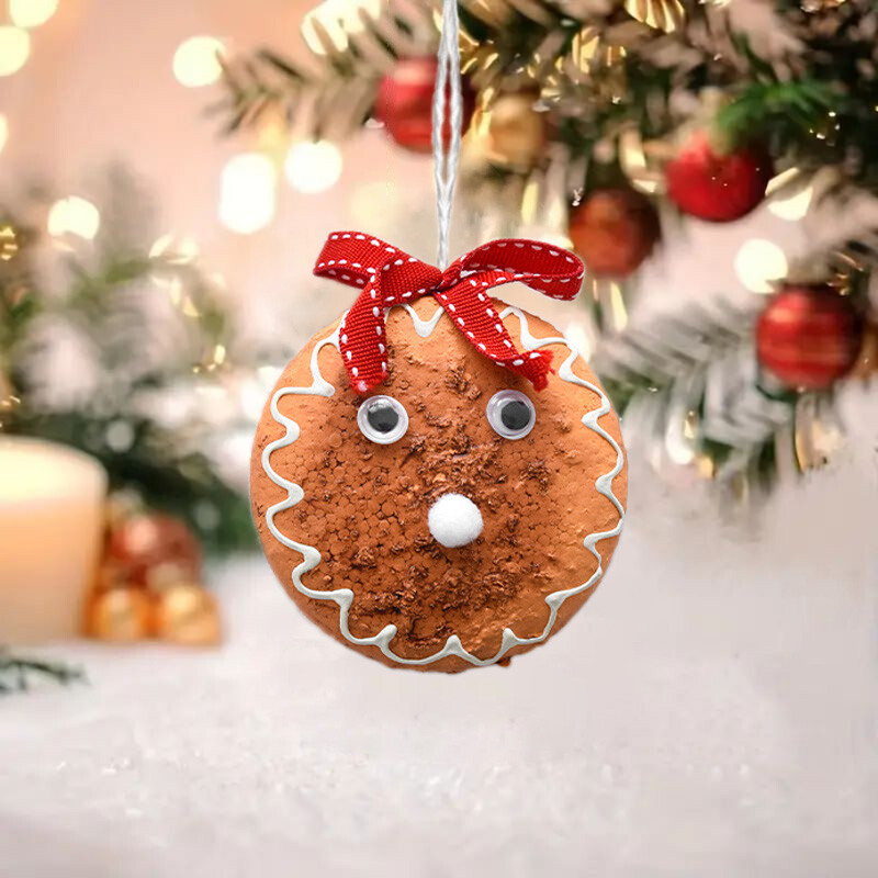 Ziemassvētku cepumu kulons piparkūku vīrs virtulis cepumu forma Ziemassvētku eglītes piekārtiem rotājumiem Dekorācijas rekvizīti Jaungada dekors