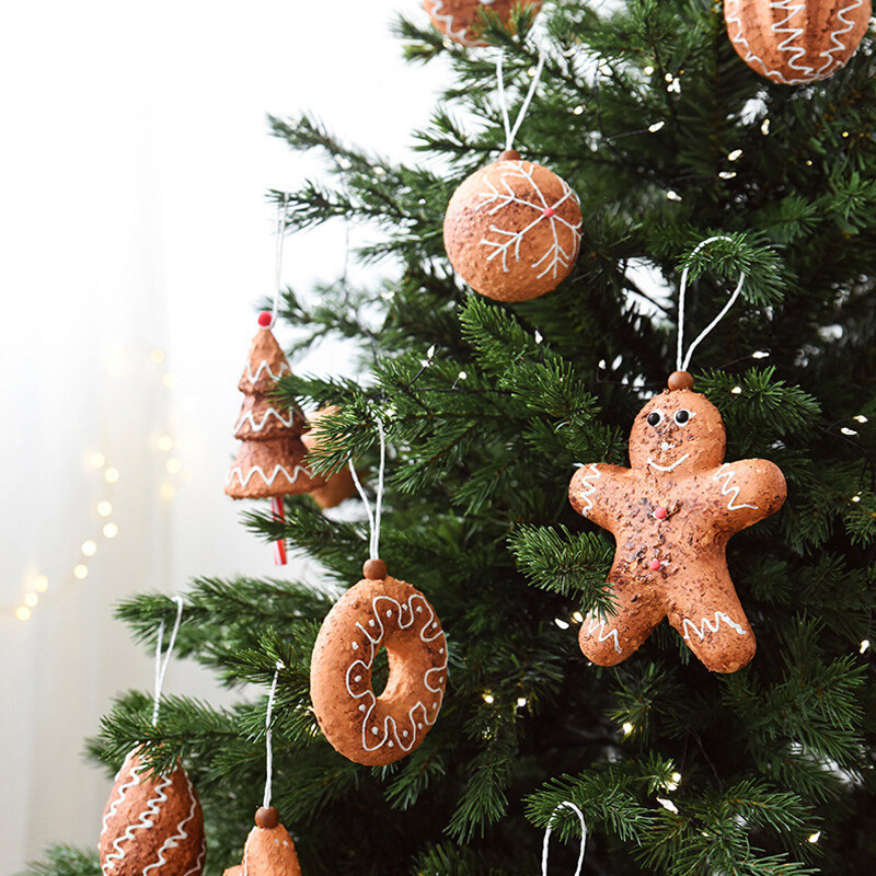 Ziemassvētku cepumu kulons piparkūku vīrs virtulis cepumu forma Ziemassvētku eglītes piekārtiem rotājumiem Dekorācijas rekvizīti Jaungada dekors