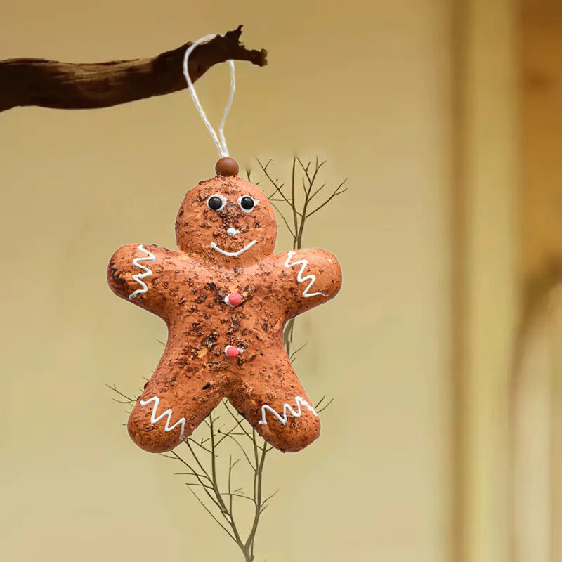 Ziemassvētku cepumu kulons piparkūku vīrs virtulis cepumu forma Ziemassvētku eglītes piekārtiem rotājumiem Dekorācijas rekvizīti Jaungada dekors