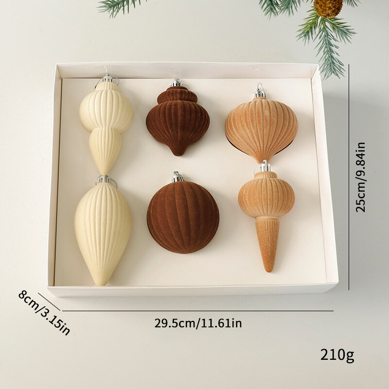 6 vnt. Formos pūkuoti kalėdiniai rutuliai Kalėdų eglutė Maža kabanti bordo tamsiai žalia kalėdiniai flokuoti rutuliai kalėdiniai papuošimai