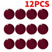 12 vnt Kalėdų kamuoliukų papuošalų rinkinys 2,36 colio aksominiai kalėdiniai rutuliai su kabančio lanko medžio puošmena, skirta namų dekoravimui Kalėdų vakarėliui