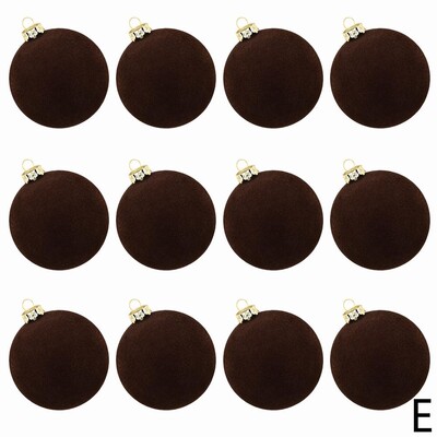 12 vnt Kalėdų kamuoliukų papuošalų rinkinys 2,36 colio aksominiai kalėdiniai rutuliai su kabančio lanko medžio puošmena, skirta namų dekoravimui Kalėdų vakarėliui