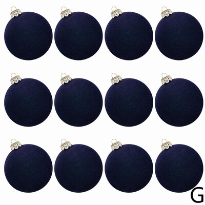 12 vnt Kalėdų kamuoliukų papuošalų rinkinys 2,36 colio aksominiai kalėdiniai rutuliai su kabančio lanko medžio puošmena, skirta namų dekoravimui Kalėdų vakarėliui