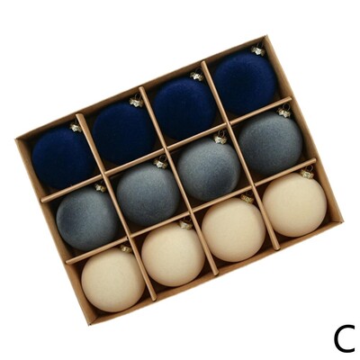 12 vnt Kalėdų kamuoliukų papuošalų rinkinys 2,36 colio aksominiai kalėdiniai rutuliai su kabančio lanko medžio puošmena, skirta namų dekoravimui Kalėdų vakarėliui