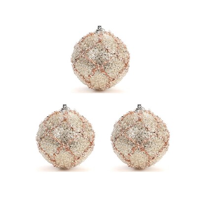 3vnt/rinkinys Spalvingi blizgučiai Kalėdinis kamuolys Prabangus 8CM Blizgantis Kalėdų eglutės pakabukas Namų Naujųjų Metų vakarėlio dekoravimas