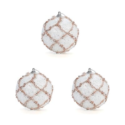 3vnt/rinkinys Spalvingi blizgučiai Kalėdinis kamuolys Prabangus 8CM Blizgantis Kalėdų eglutės pakabukas Namų Naujųjų Metų vakarėlio dekoravimas