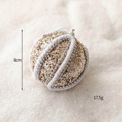 Auksinės serijos kalėdiniai pakabukai Žvaigždės karoliukai grandinėlės putplasčio kamuoliukai lankeliai grybai eglutės pakabukas retro prabangus namų dekoravimas