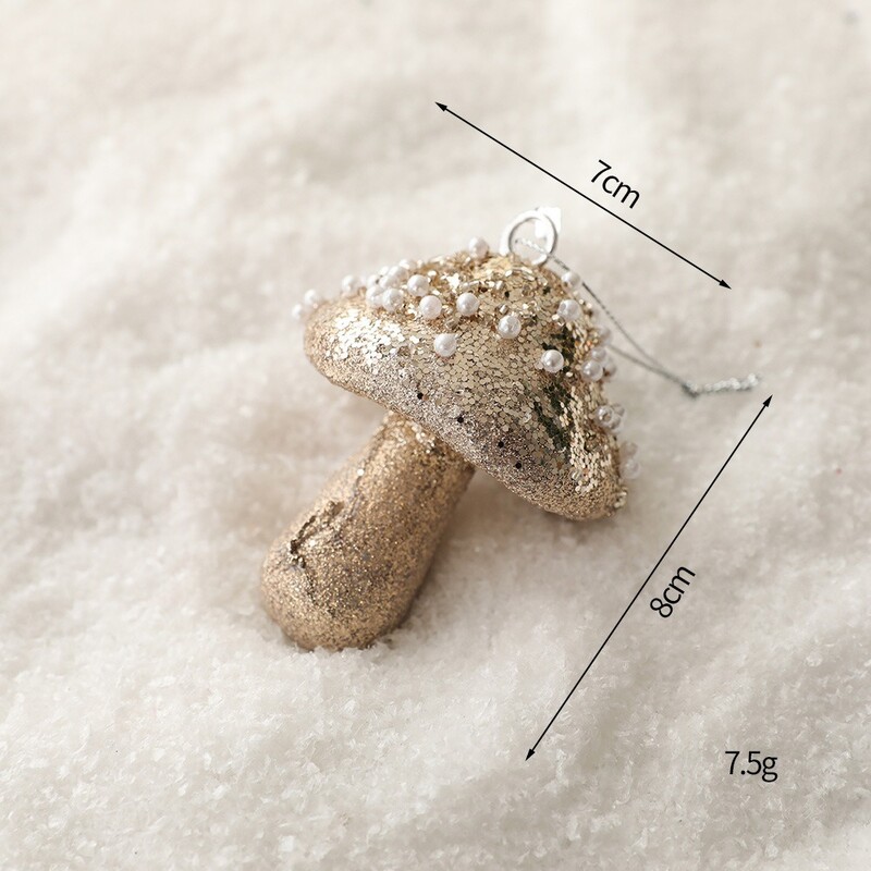 Auksinės serijos kalėdiniai pakabukai Žvaigždės karoliukai grandinėlės putplasčio kamuoliukai lankeliai grybai eglutės pakabukas retro prabangus namų dekoravimas