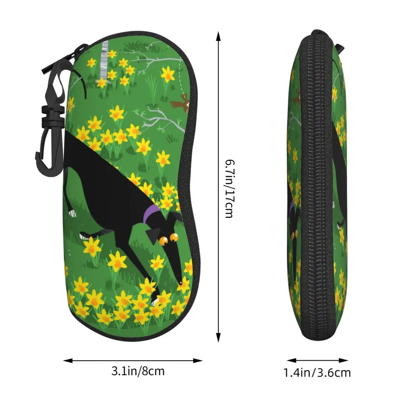 Narcizų skaliko akinių dėklas, atsparus vandeniui, priedai Kurtas vipetas Lurcher šunų akinių laikymo dėžutė Apsauginė akinių dėžutė