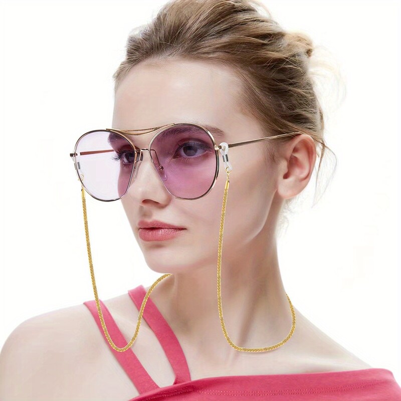 3vnt Metaliniai akiniai nuo saulės Kaukės grandinėlės dirželis moterims Vyrams juodos akinių grandinėlės, apsaugančios nuo praradimo ausinių laikiklis 2024 m. mados karoliai